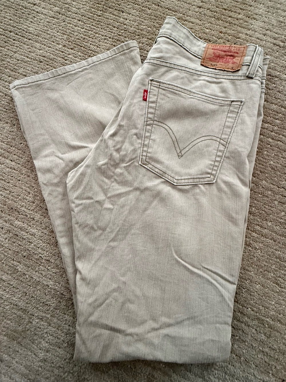 Levi’s 519 Low Flare Jeans Juniors 11 Beige Stretch Denim